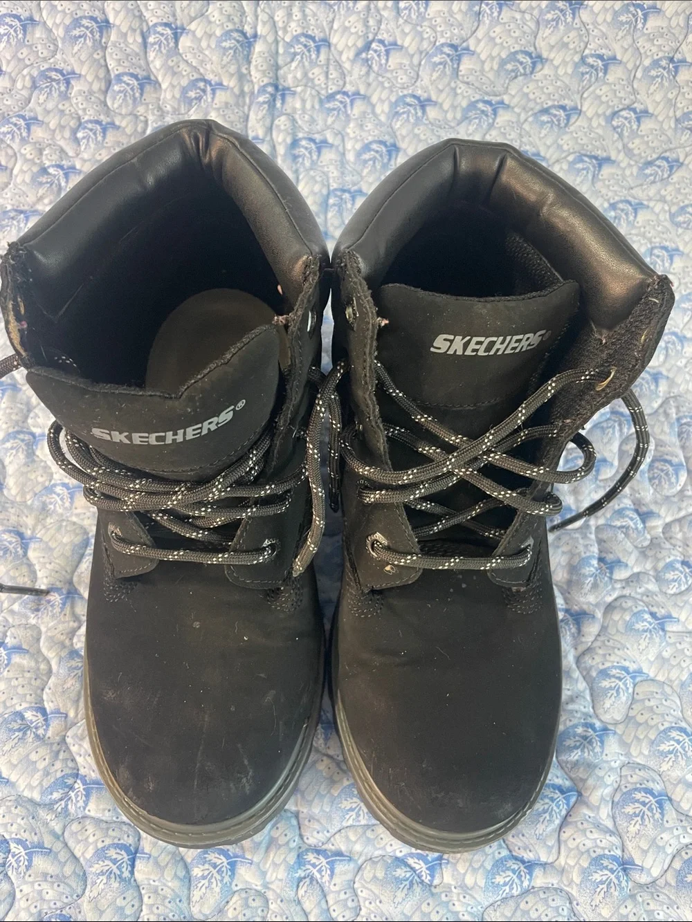Skechers Black Kids Lace-Up Ankle Boots